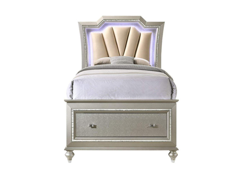 27240T Kaitlyn Twin Bed with Led and Storage