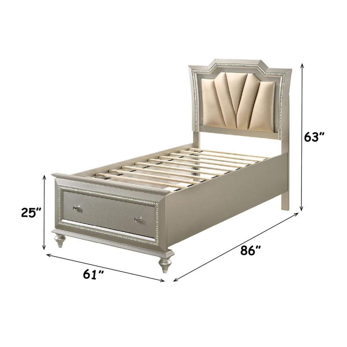 27245F Kaitlyn Full Bed with Led and Storage