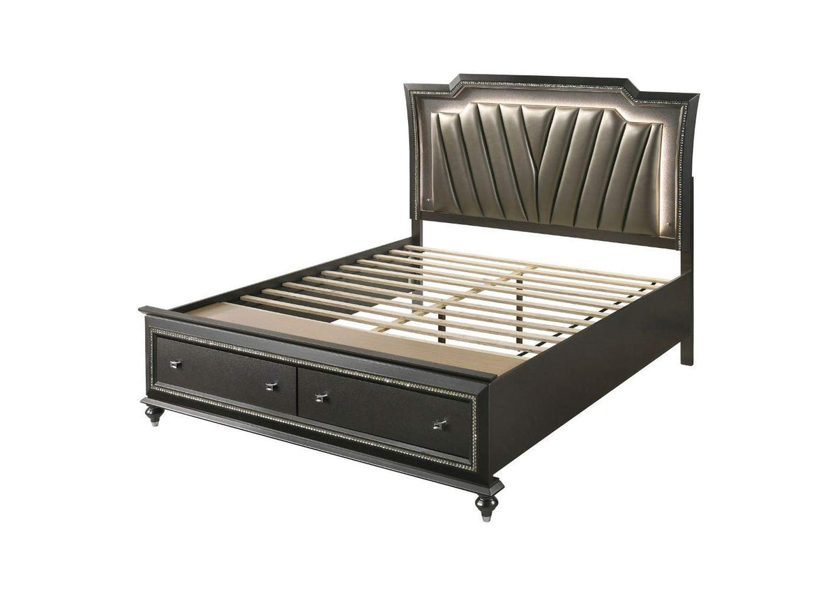 27274CK Kaitlyn Ck Bed with Led and Storage