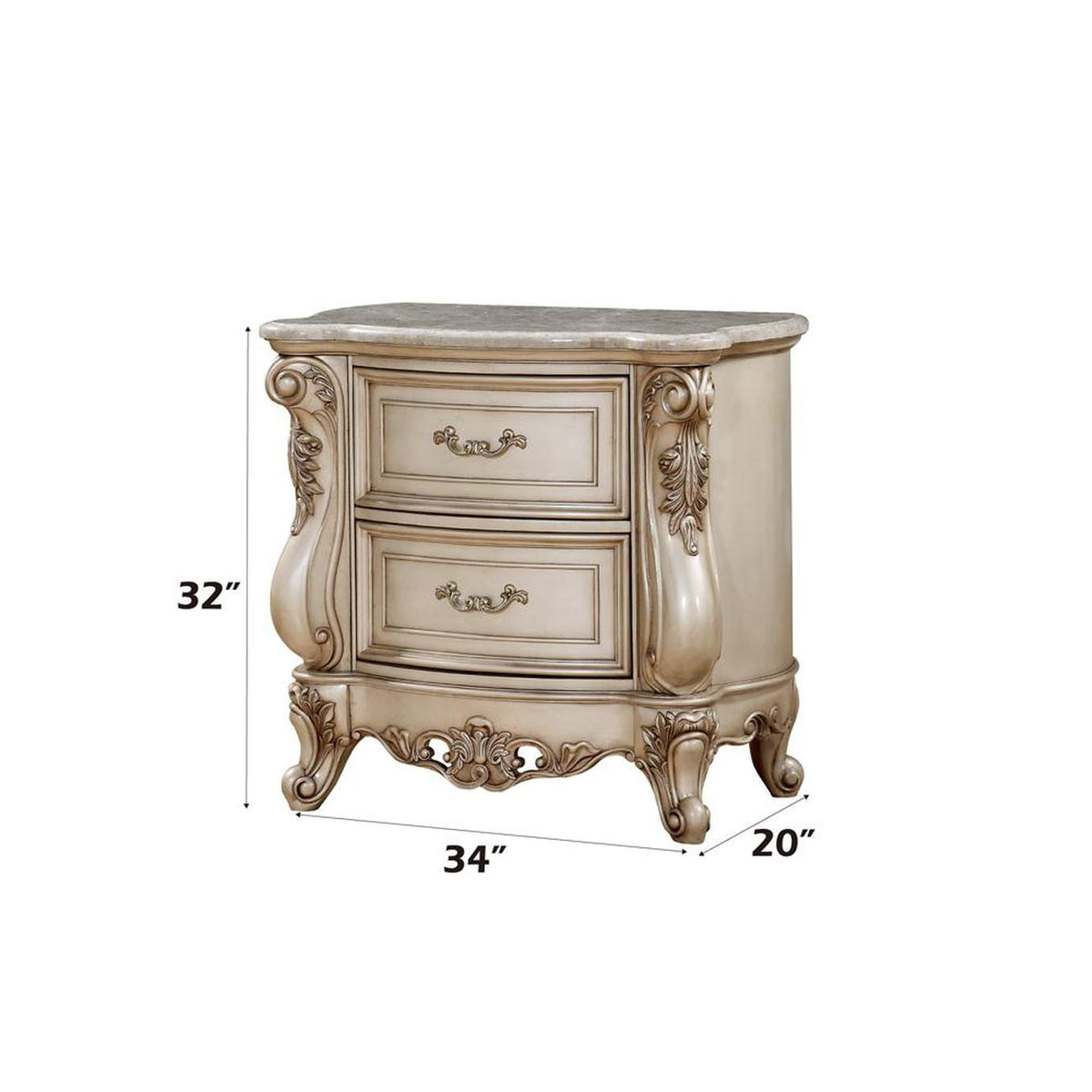 27443 Gorsedd Nightstand with Marble Top