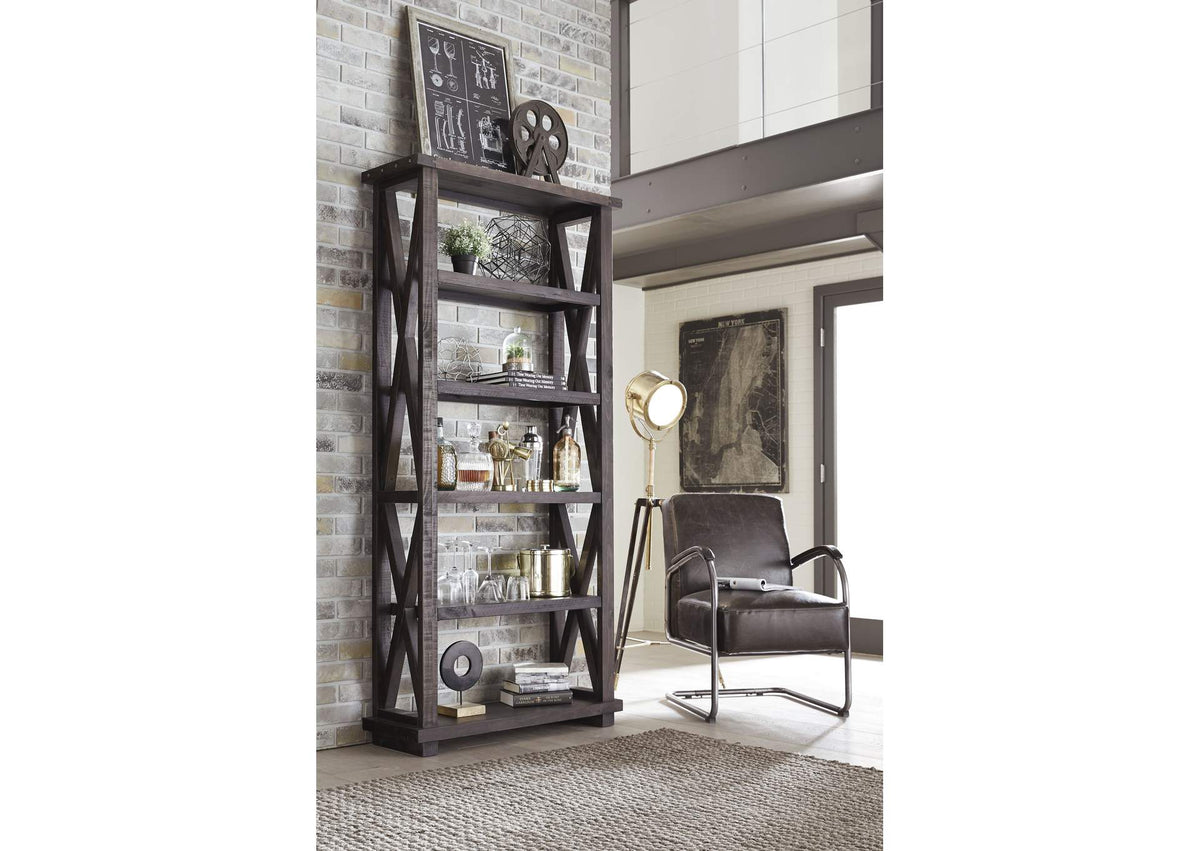 7YC9193982 Yosemite Solid Wood 82X39 Inch Bookshelf In Cafe