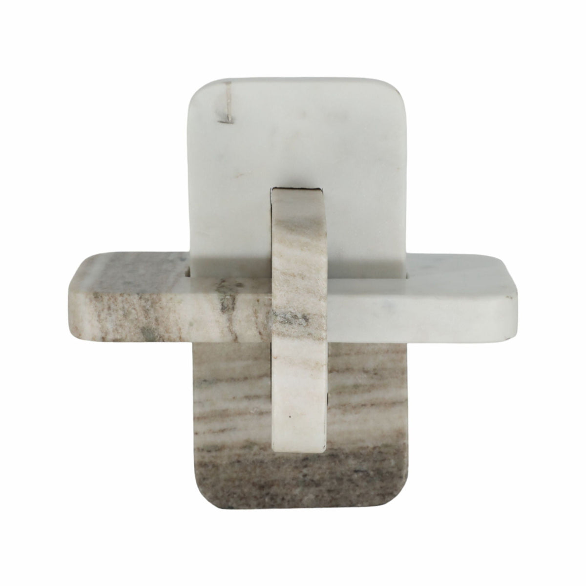 Onyx Marble Knot - White / Tan