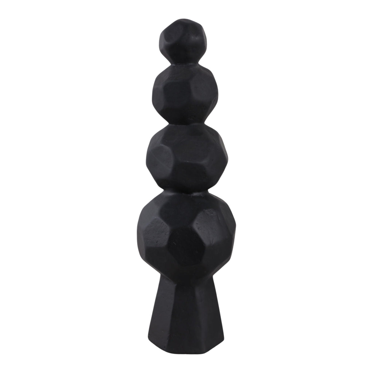 19" x 6" Faceted Rocks Paper Mache Sculpture - Black