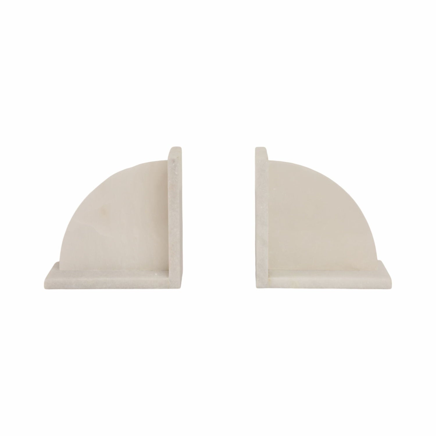 6" Alabaster Arc Bookends (Set of 2) - Gray