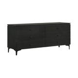 Legend - 6 Drawer Dresser With Metal Legs - Black Glaze Ash