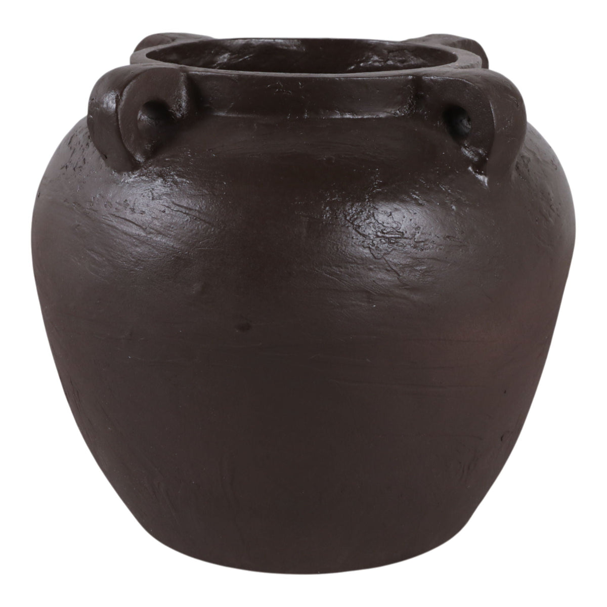 14" x 12" Textured Ecomix 4-Handle Vase - Brown