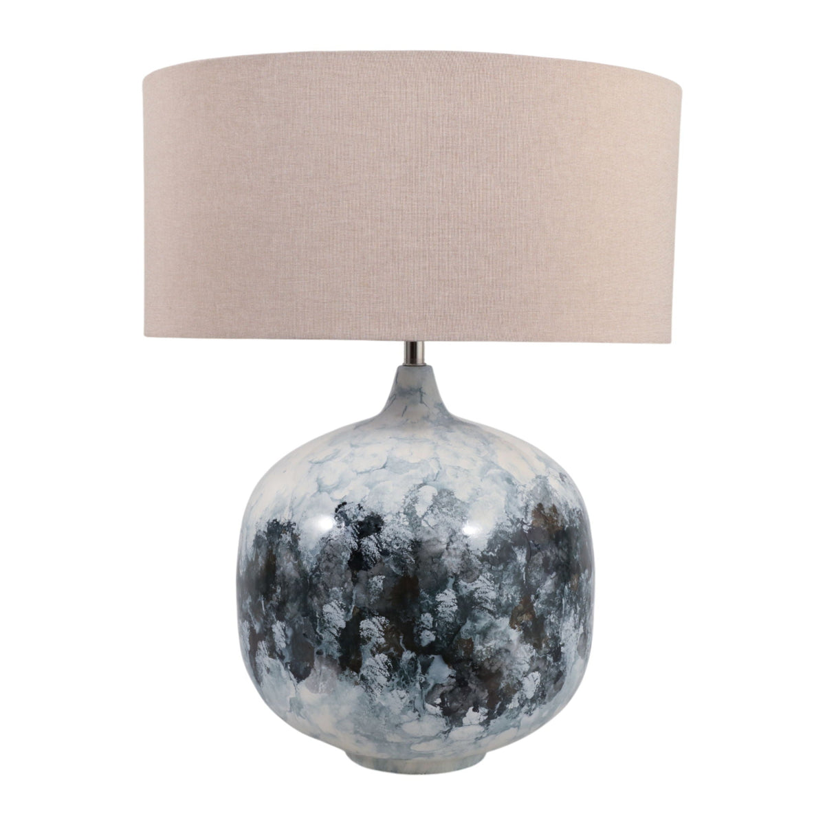 28" x 22" Metal Base Table Lamp - Blue / Multi