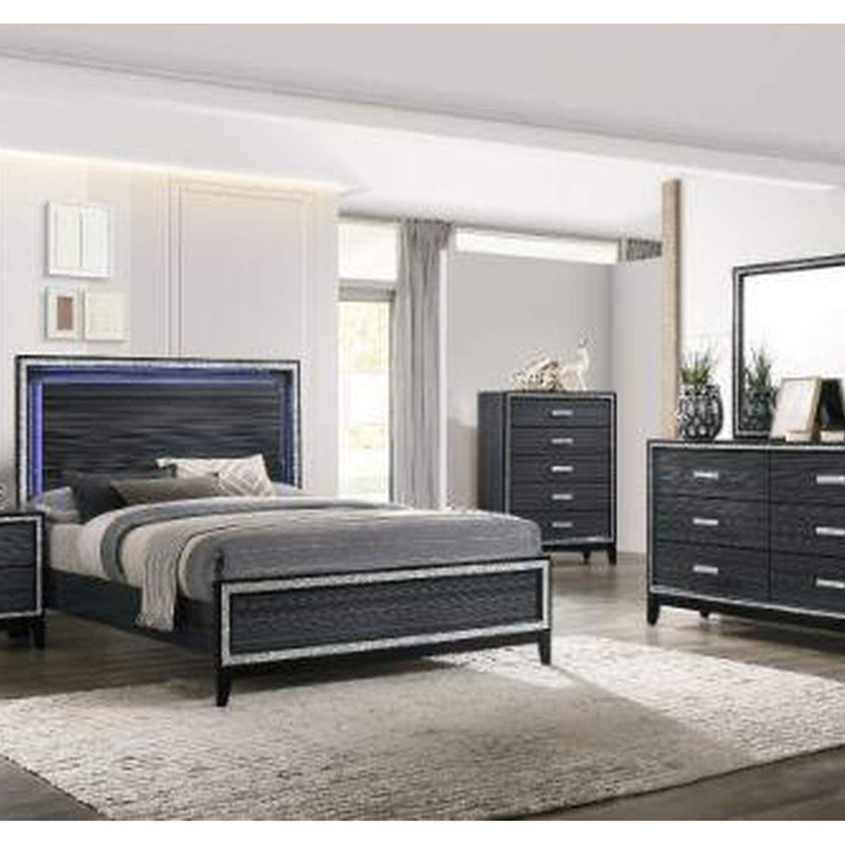 28427EK Haiden Ek Bed with Led