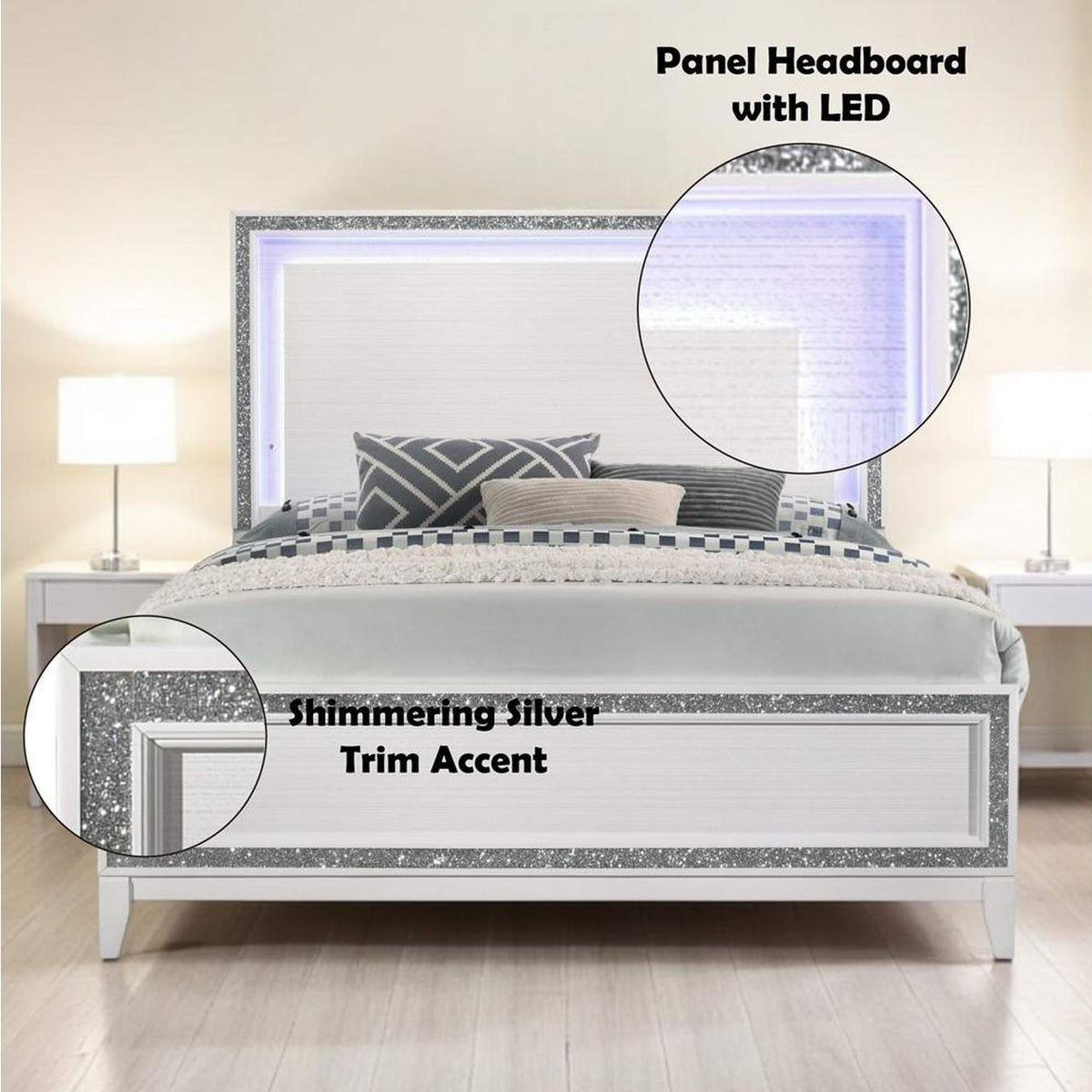 28450Q Haiden Queen Bed with Led