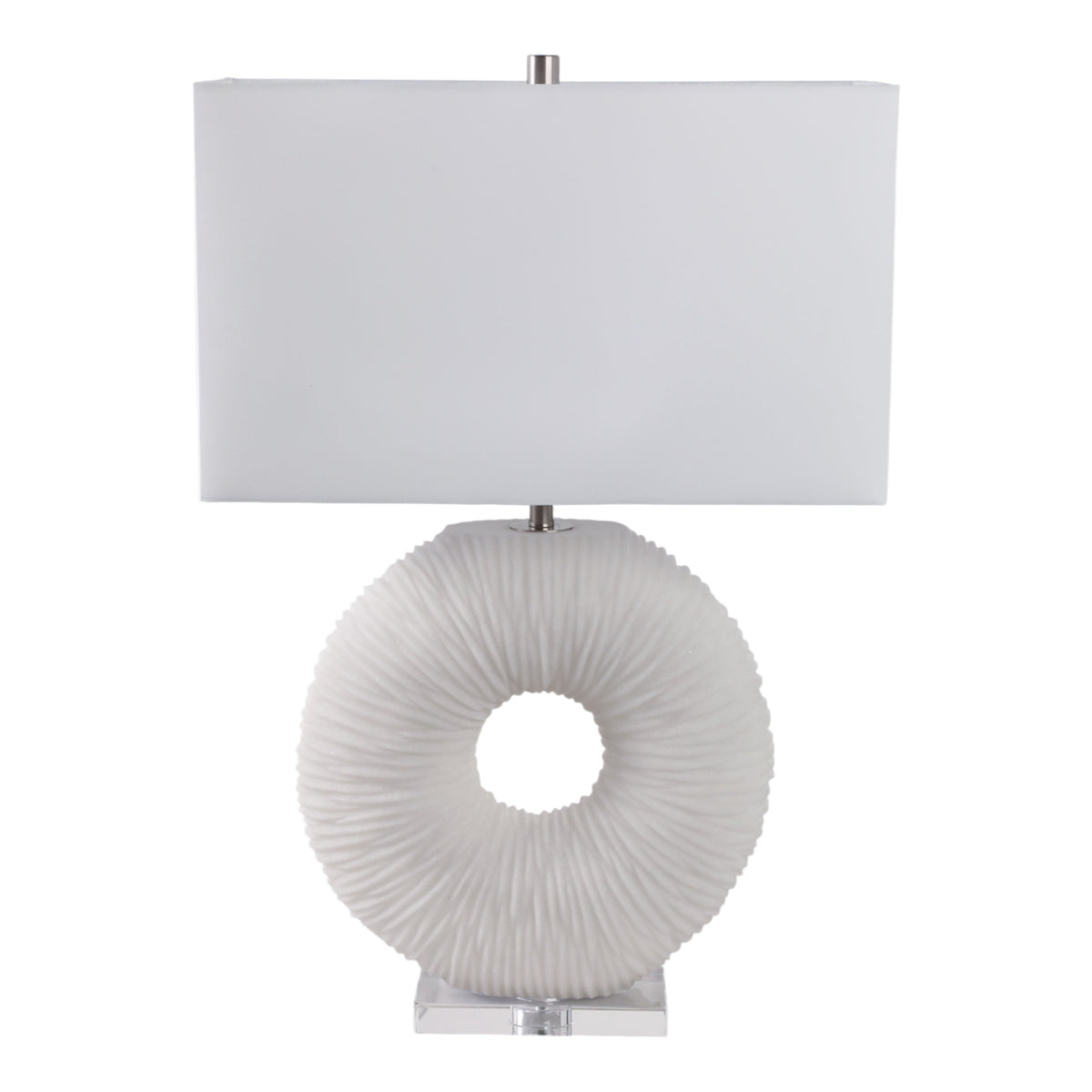 Nataly Quartz Resin Table Lamp - White