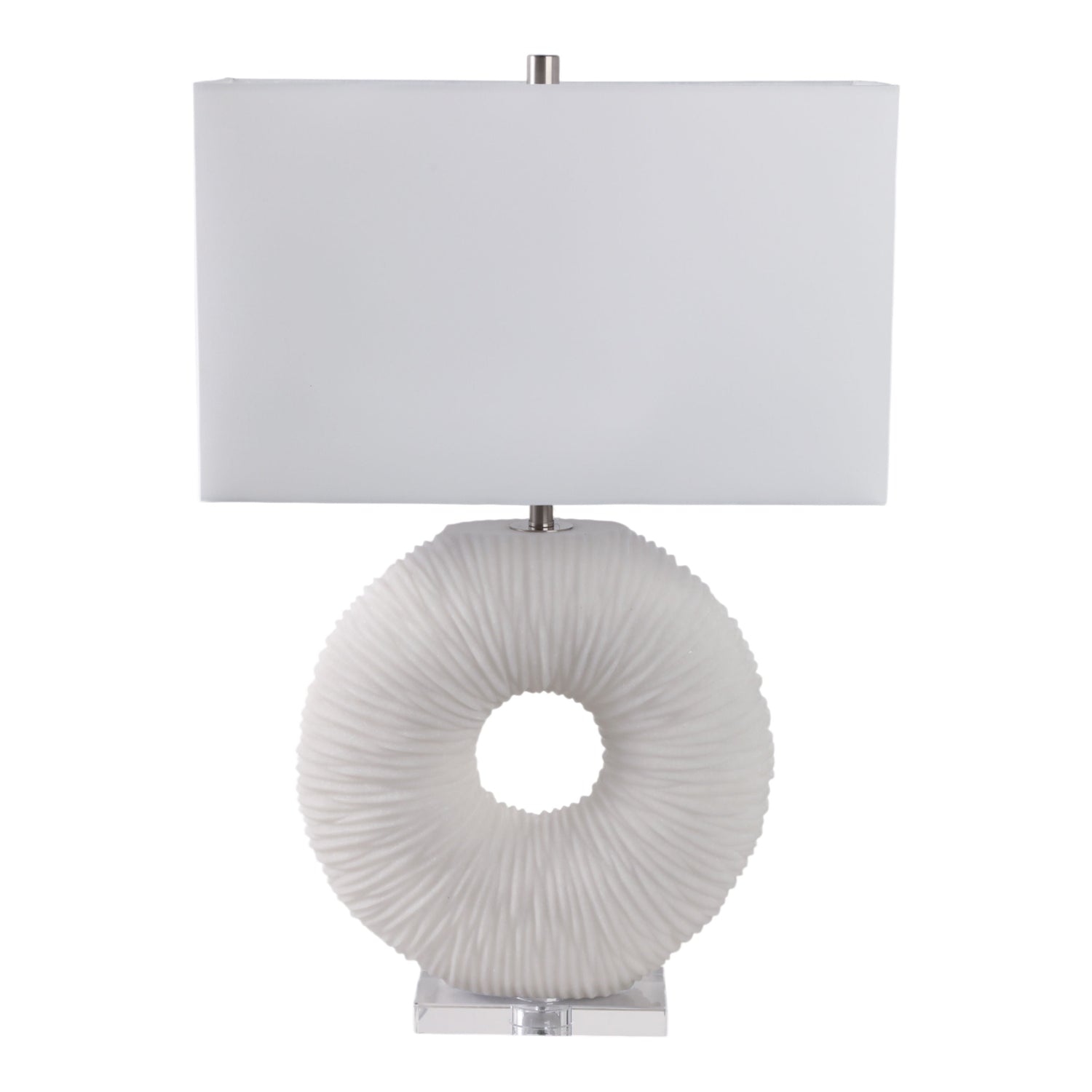Nataly Quartz Resin Table Lamp - White