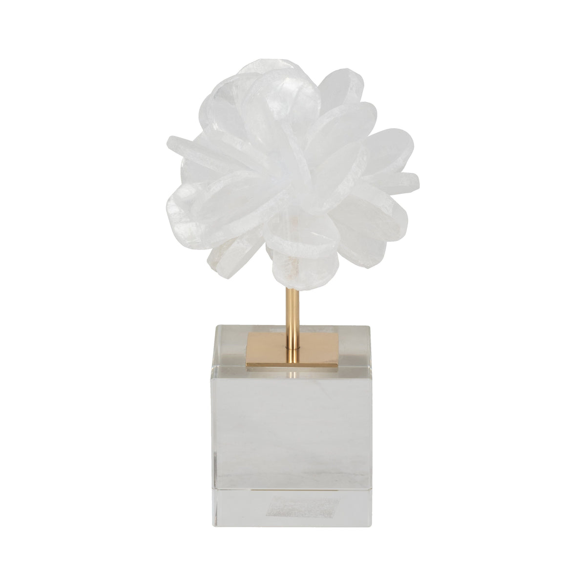 8" Liliana Small Crystal Flower Statuary - White