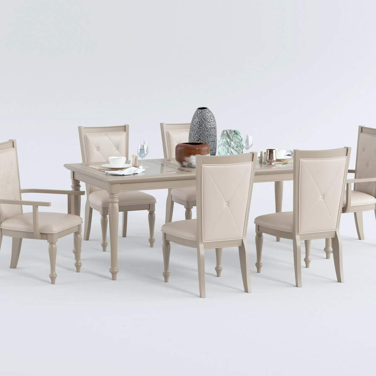 1928-78NG Celandine Dining Table, Glass Insert