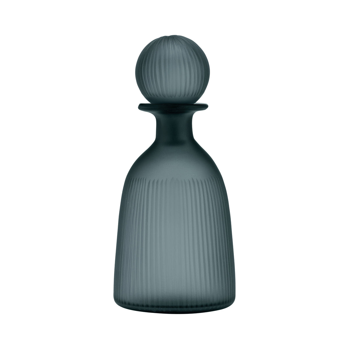 Glass Vase With Lid 13" - Blue / Gray