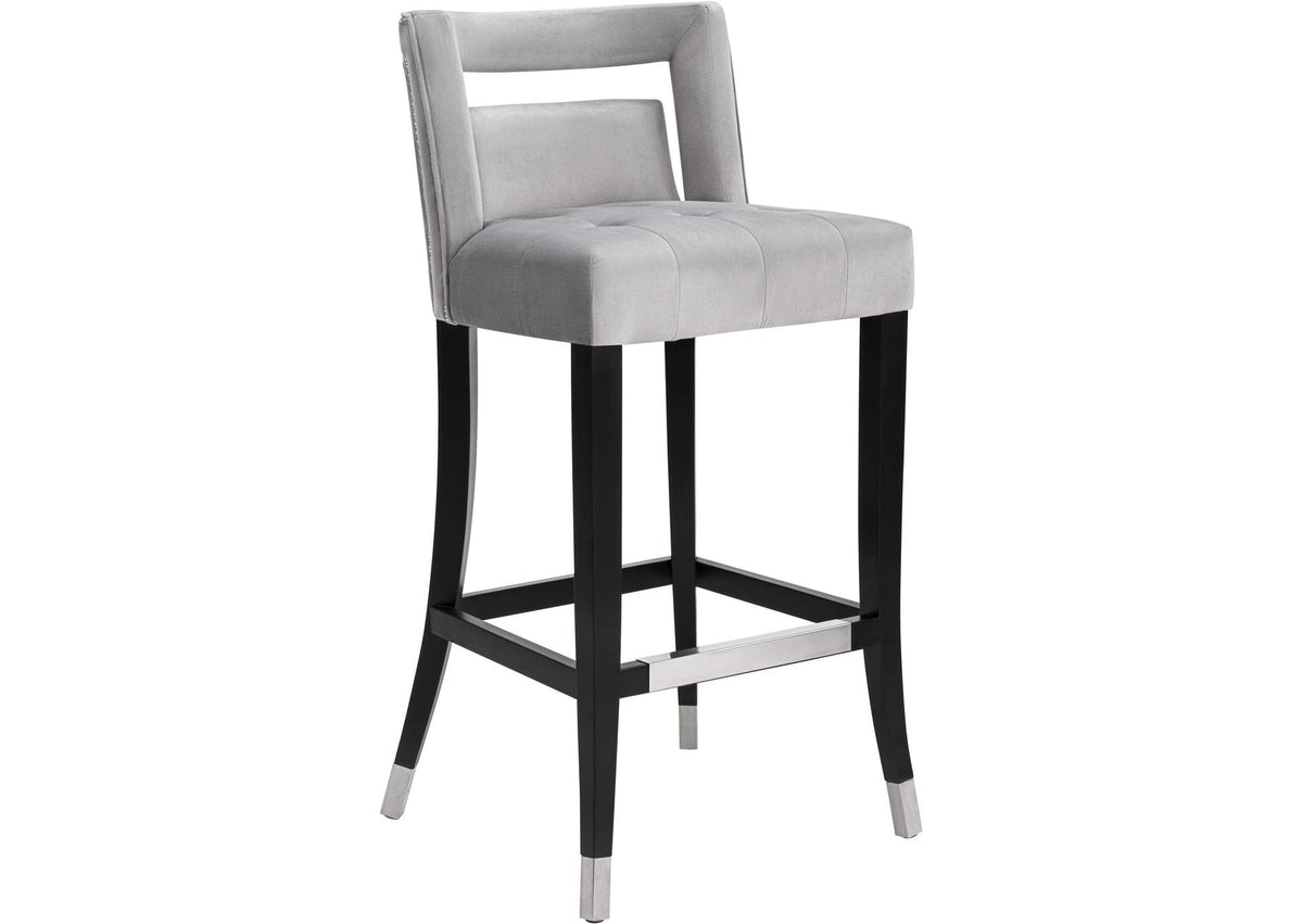 TOV-BS26 Hart Grey Velvet Counter Stool