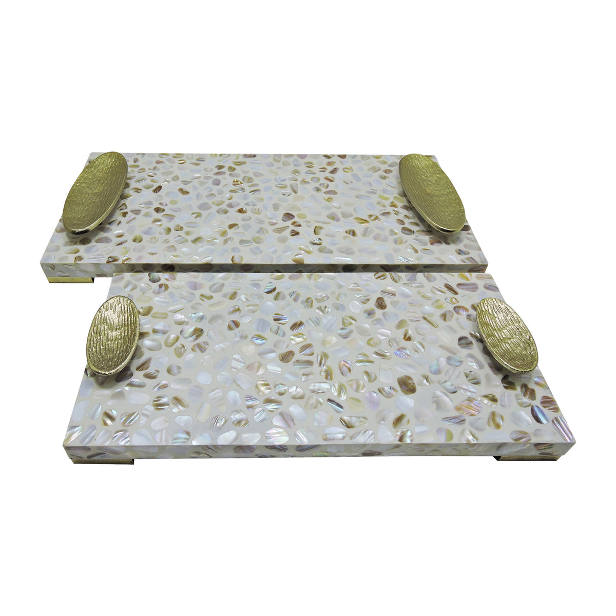 18 / 22" Allerd Mother & Pearl Trays (Set of 2) - White