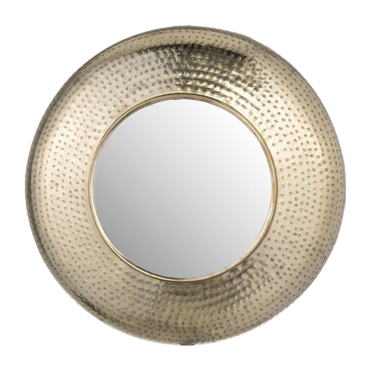 Metal Hammered Mirror 24" - Gold