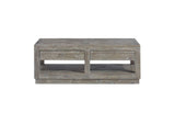 5QS321 Herringbone Solid Wood Two Drawer Coffee Table In Rustic Latte