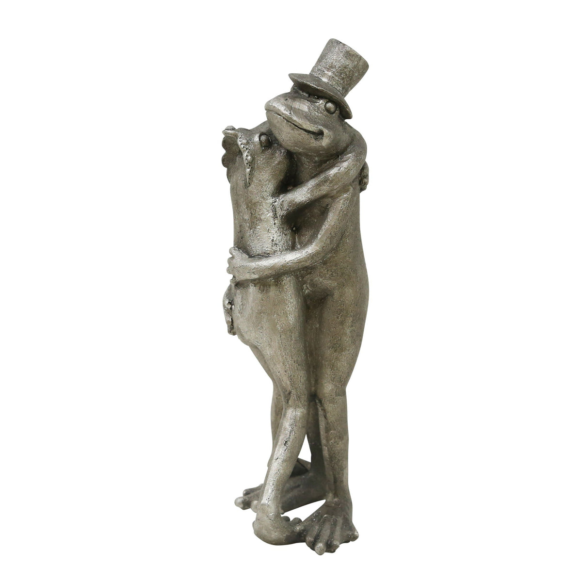 Hugging Frogs Figurine - Silver