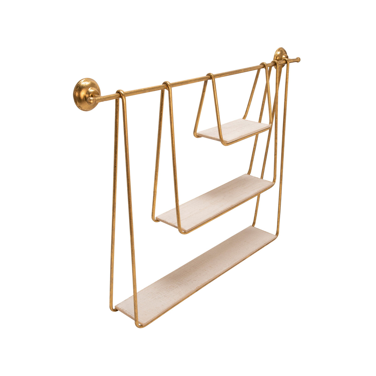 Metal / Wood 3-Tier Hanging Wall Shelf 29" - White