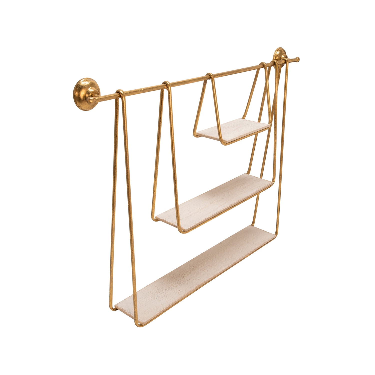 Metal / Wood 3-Tier Hanging Wall Shelf 29" - White