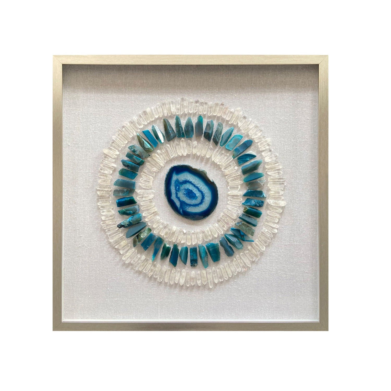 24" x 24" Caicos Agate And Crystal Shadow Box Wall Dec - Multi