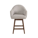 Jaxon - Brown Solid Wood Upholstered 26" Counter Height Swivel Barstool