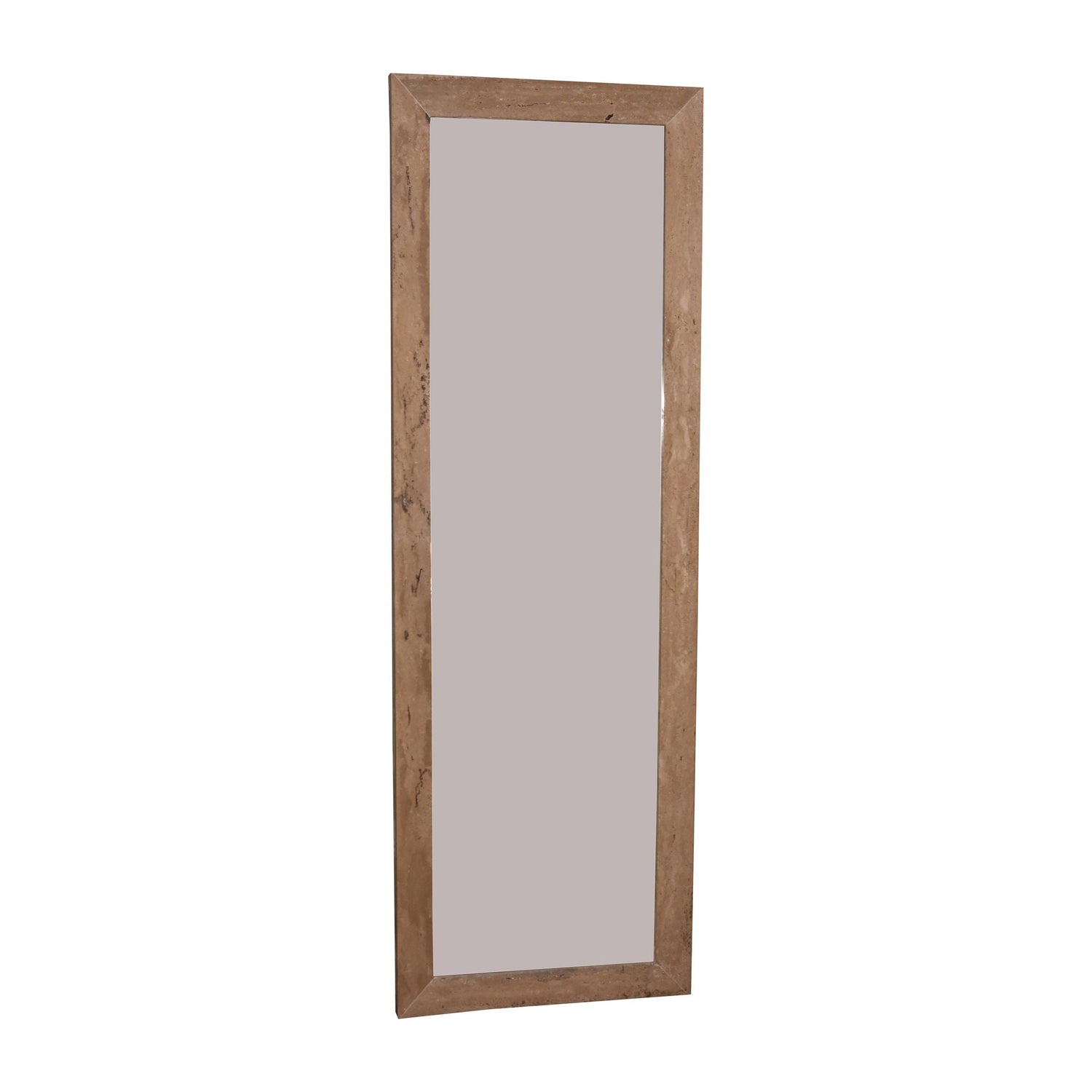 72" Halofax Travertine Stone Floor Mirror - Ivory / Beige