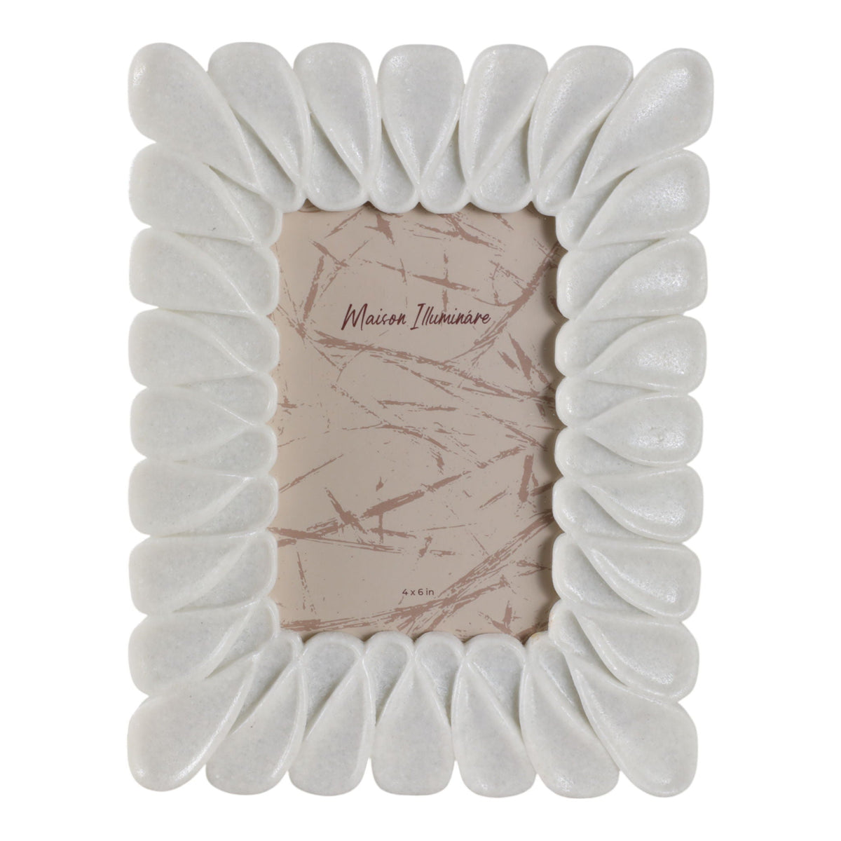 4" x 6" Loopy Quartz Resin Photo Frame - White