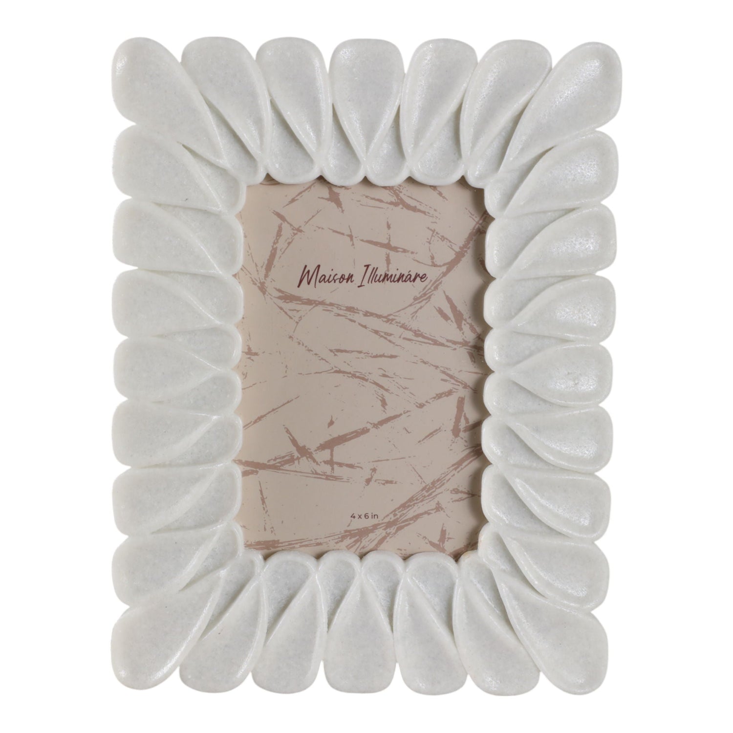 4" x 6" Loopy Quartz Resin Photo Frame - White