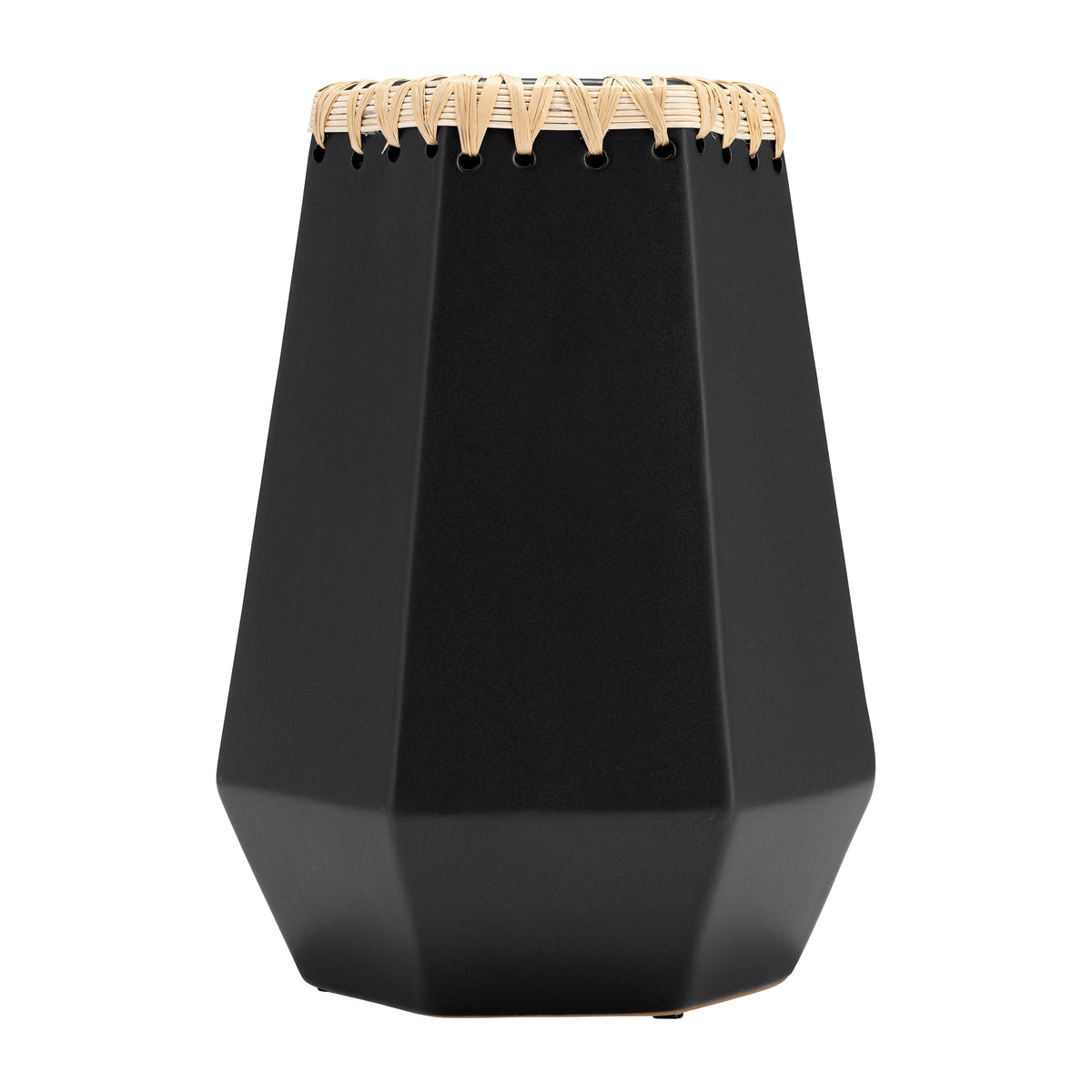 Ceramic Vase With Weaving 11" - Black
