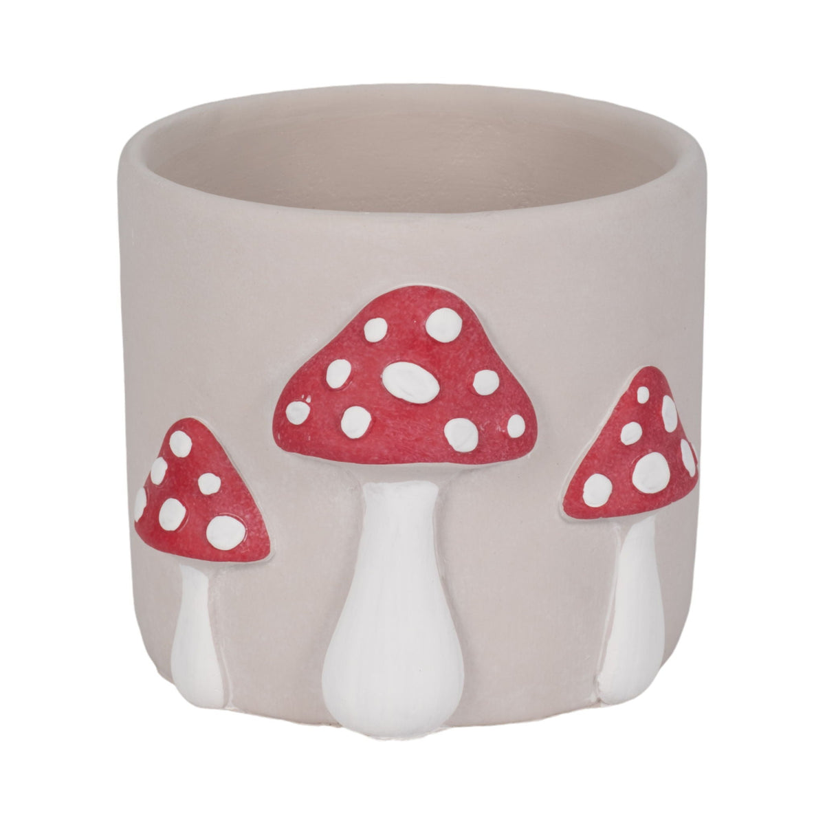 8" Magic Mushroom Applique Planter - Red / White