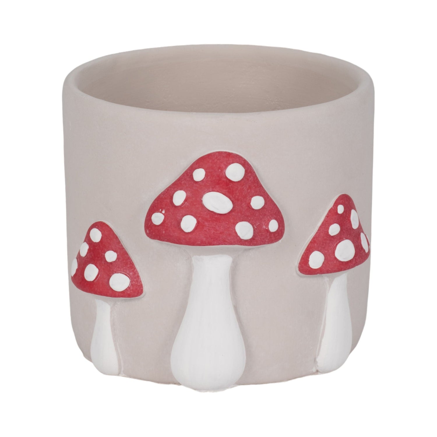8" Magic Mushroom Applique Planter - Red / White