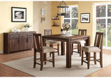 3F4162 Meadow Solid Wood Square Counter Table In Brick Brown