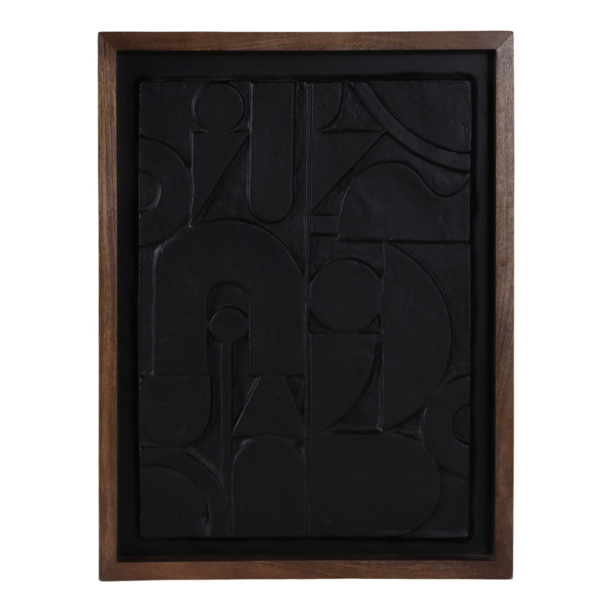 29" x 22" Paper Mache Wall Art - Black / Dark Brown