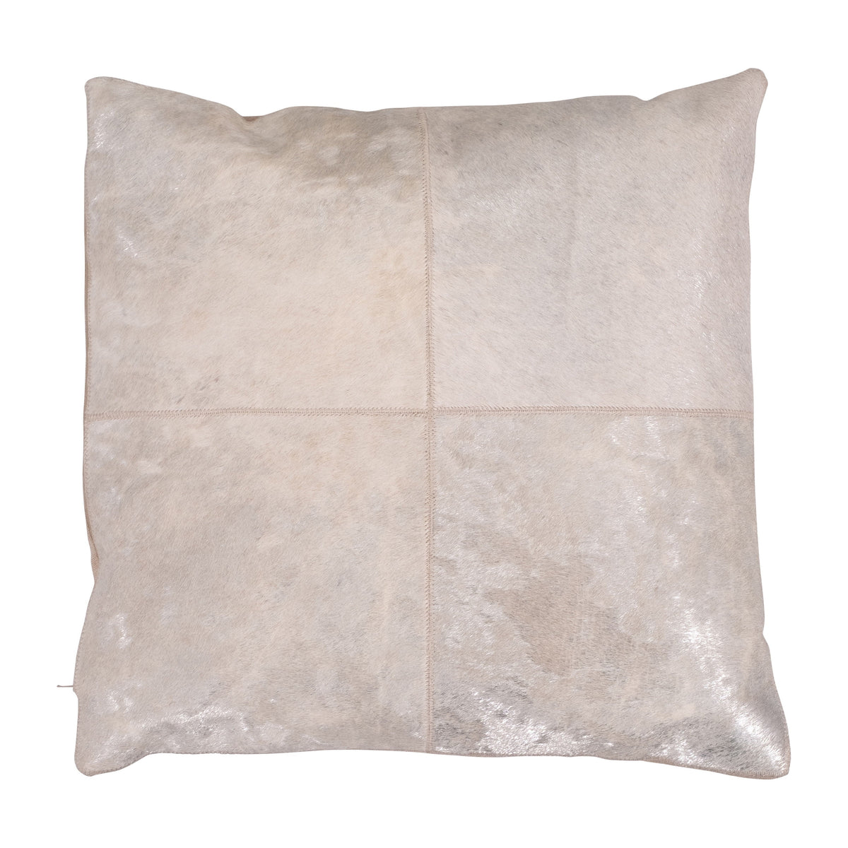 Leather Square Patch Decorative Pillow 20 x 20" - Gray