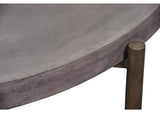 A89421 Lyon Round Natural Concrete And Metal Coffee Table