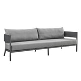 Menorca - 4 Piece Outdoor Aluminum & Outdoor Conversation Set - Dark Gray