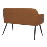 Daniella - High Back Bench - Black Steel Legs