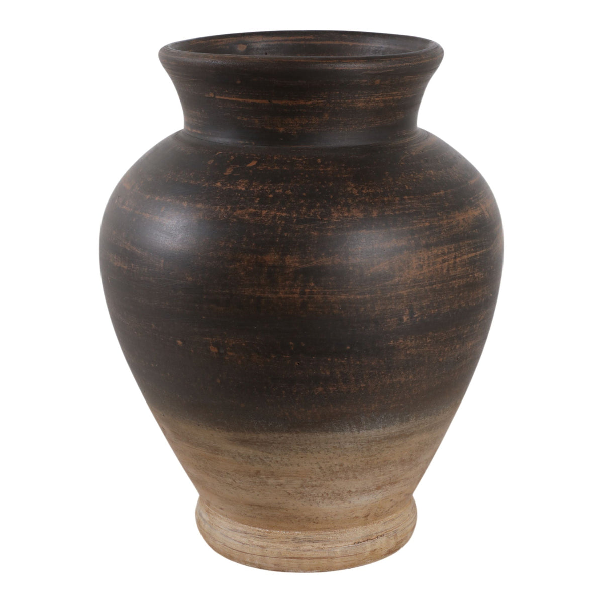 12" x 10" Traditional Terracotta Vase - Chocolate Brown