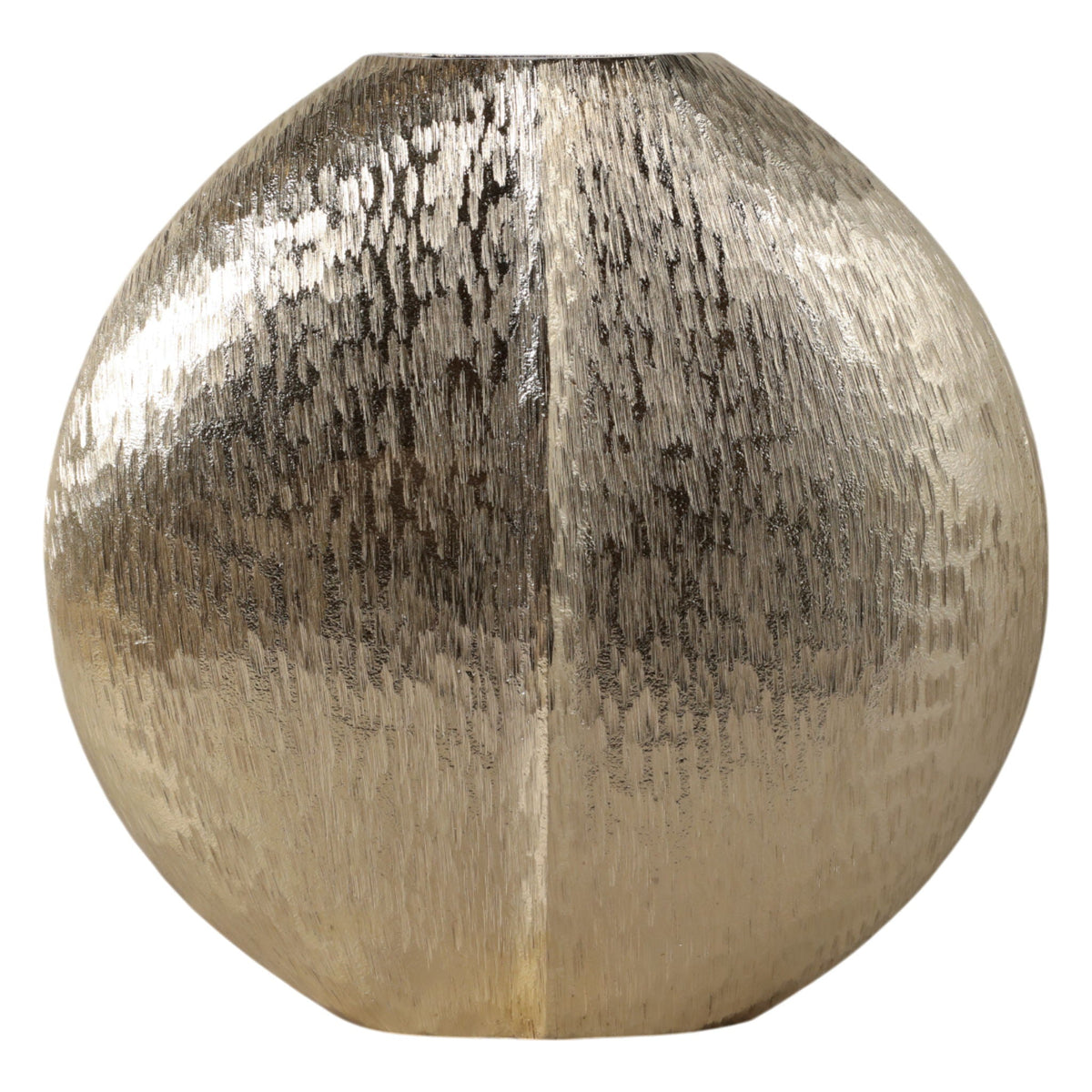14" x 14" Modern Round Metal Vase - Gold
