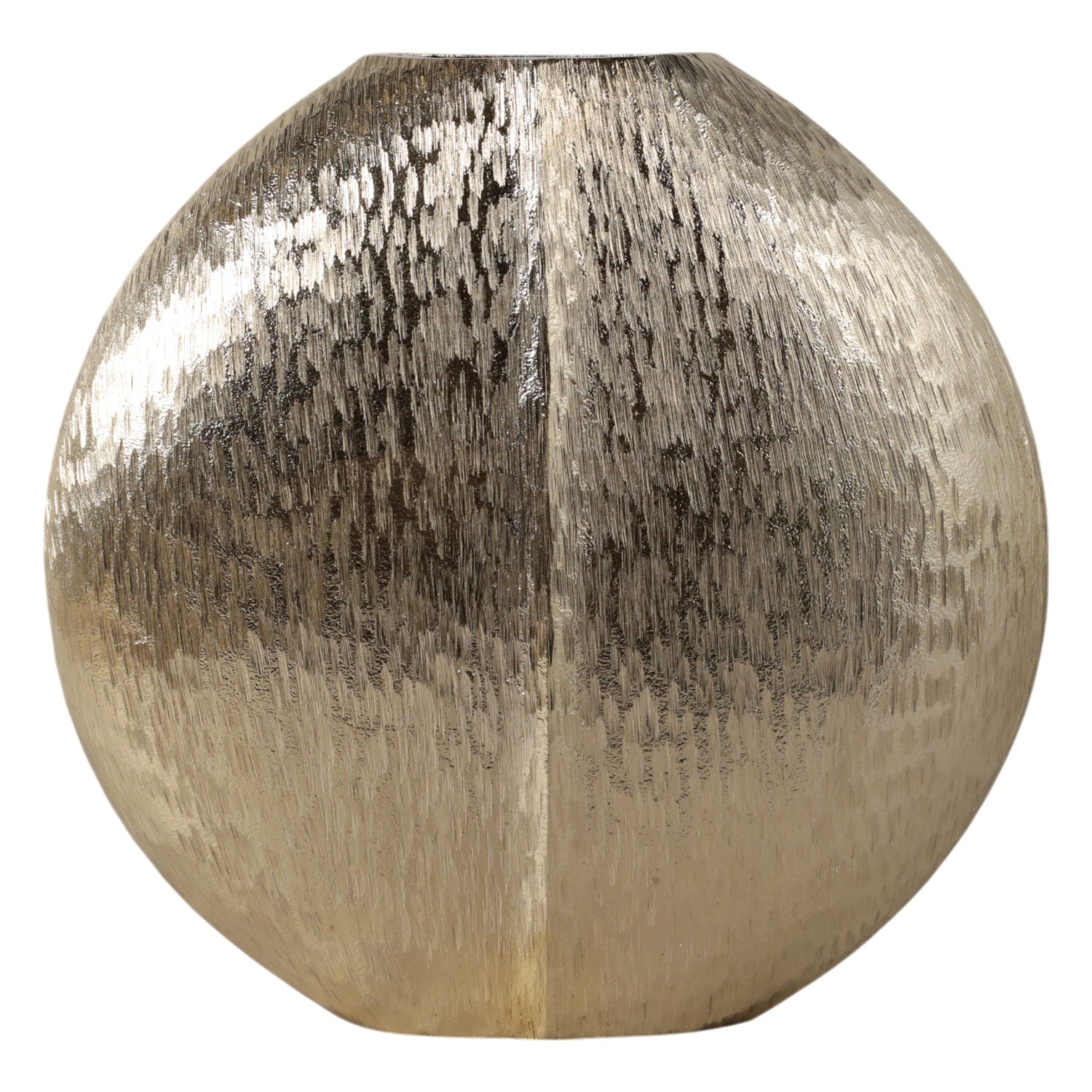 14" x 14" Modern Round Metal Vase - Gold