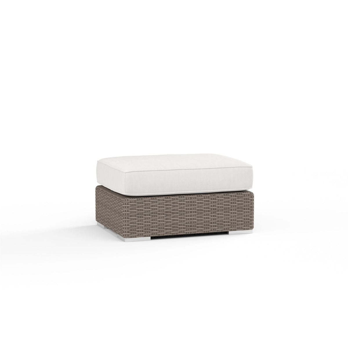 Coronado - Ottoman, With Self Welt - Canvas Flax / Dark Brown