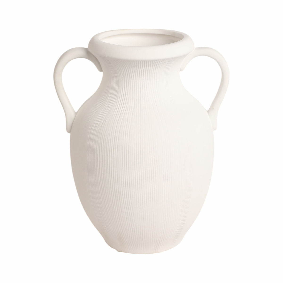 Weathered Jug With Handles 12" - White