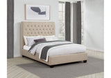 300007F Chloe Upholstered Full Panel Bed Oatmeal