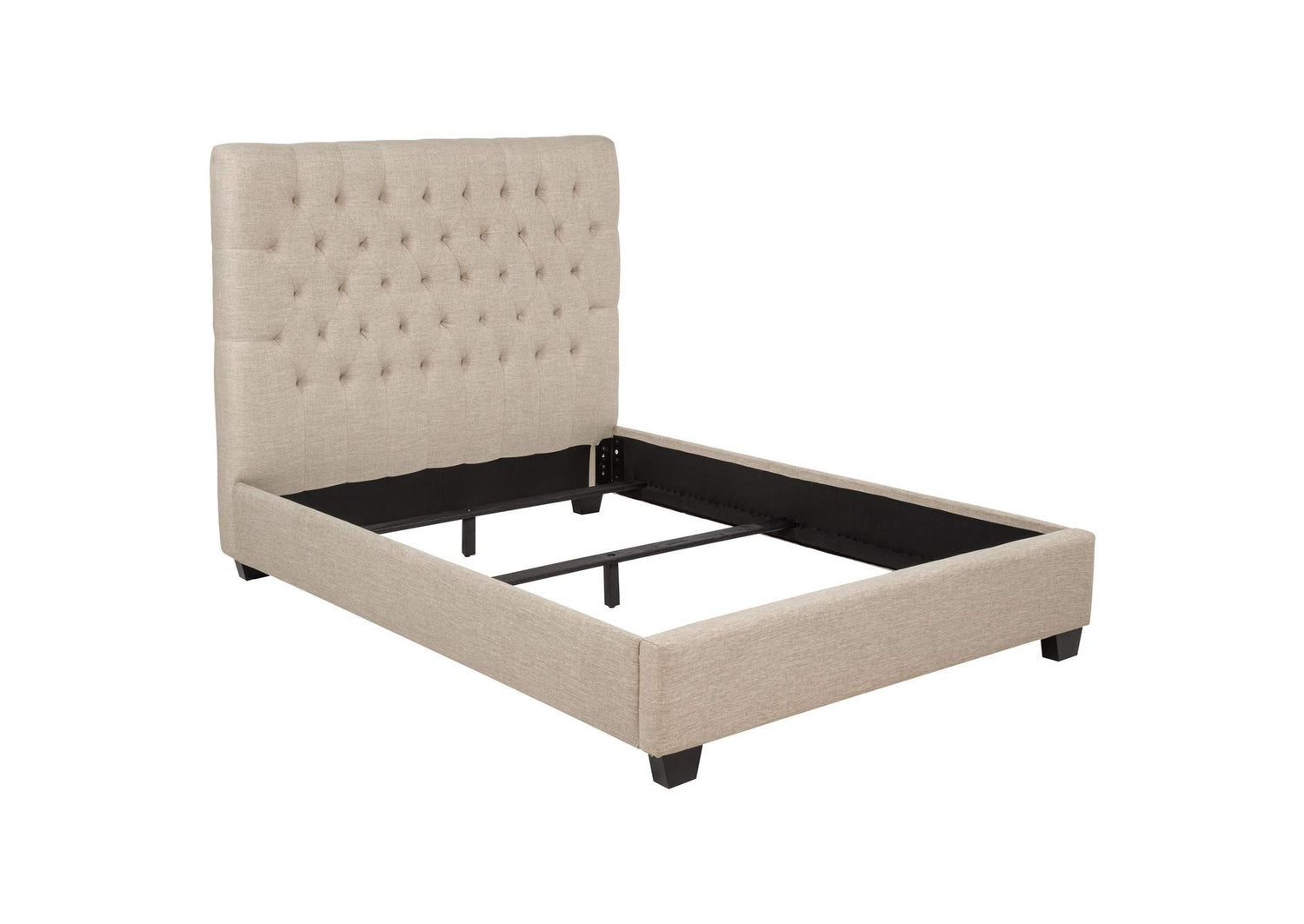 Chloe Upholstered Full Panel Bed Oatmeal