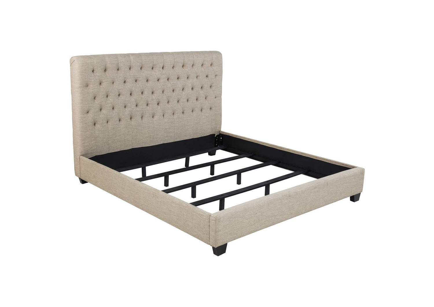 Chloe Upholstered Eastern King Panel Bed Oatmeal