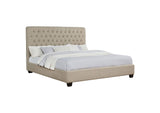 300007KE Chloe Upholstered Eastern King Panel Bed Oatmeal