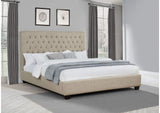 300007KW Chloe Upholstered California King Panel Bed Oatmeal