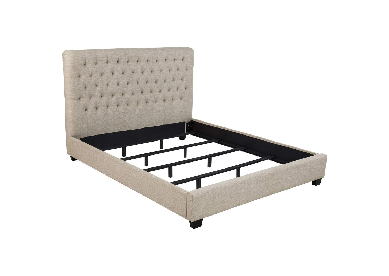 Chloe Upholstered California King Panel Bed Oatmeal
